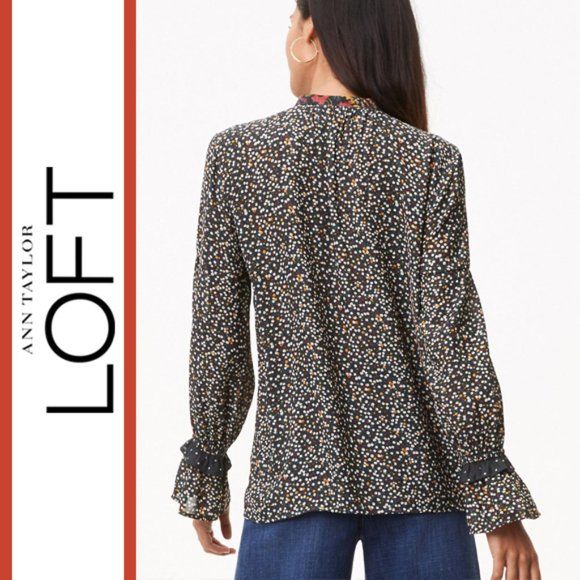 Loft | 'Fall Florals' Mixed Print Blouse Top - Picture 8 of 13